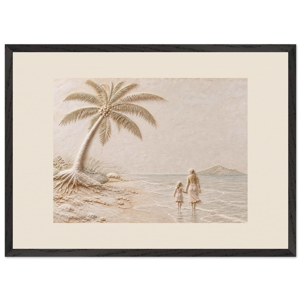 First Tide: sea and coastal landscape. Framed fine art print, alternate frame and size.