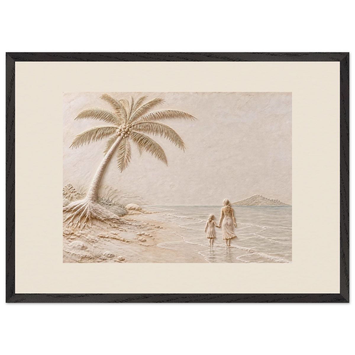 First Tide: sea and coastal landscape. Framed fine art print, alternate frame and size.