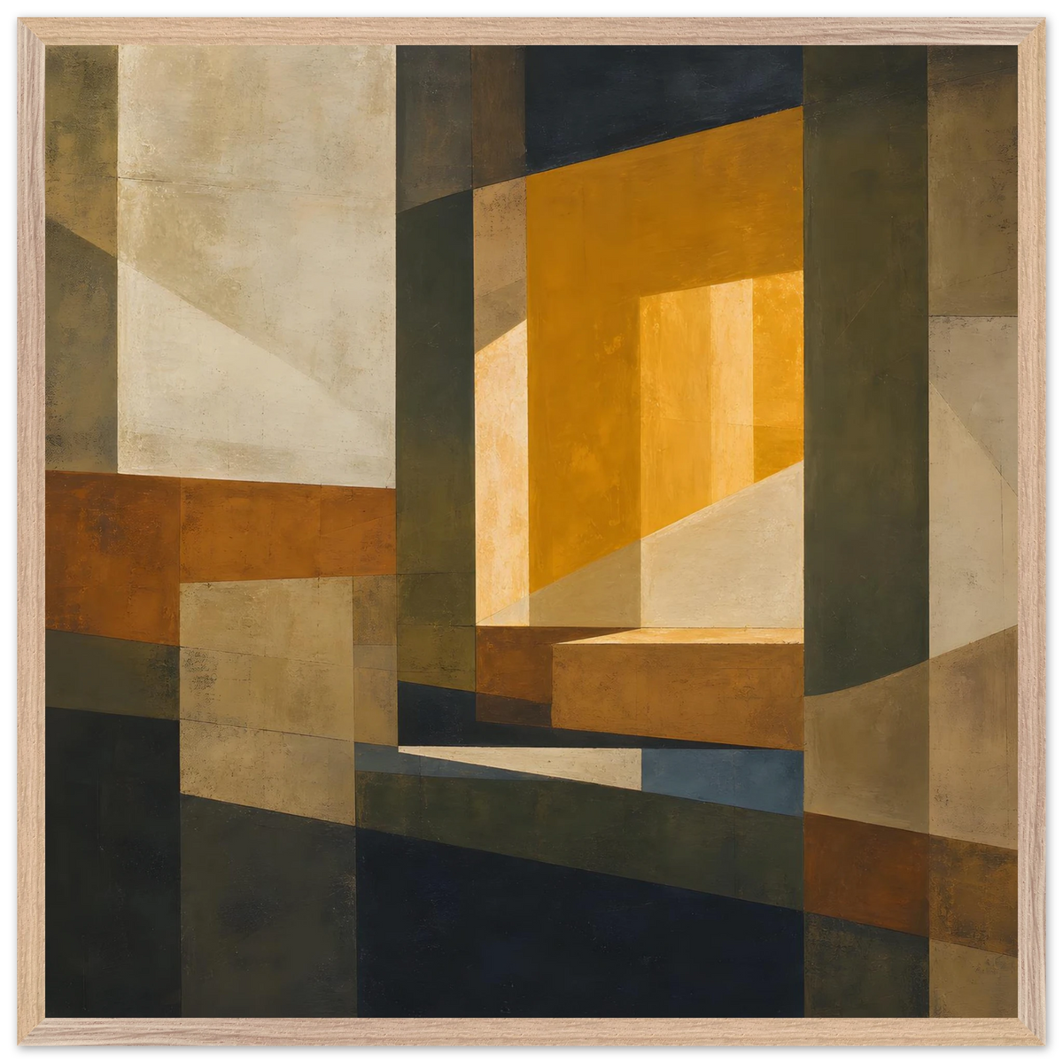Ochre Window: architecture, mediterranean and earth tones. Framed fine art print by The Light Stays.