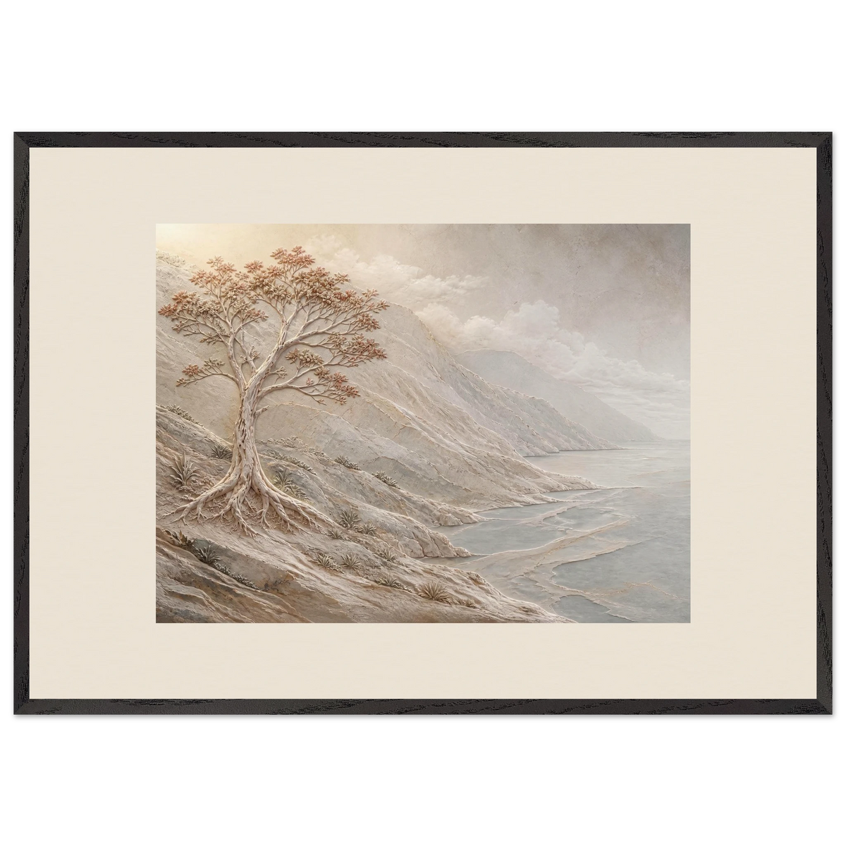 Coral Headland, sea and coastal landscape. Archival framed fine art print shown framed.