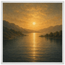 Quadro emoldurado Reflexo Dourado, lago e montanhas sob luz dourada