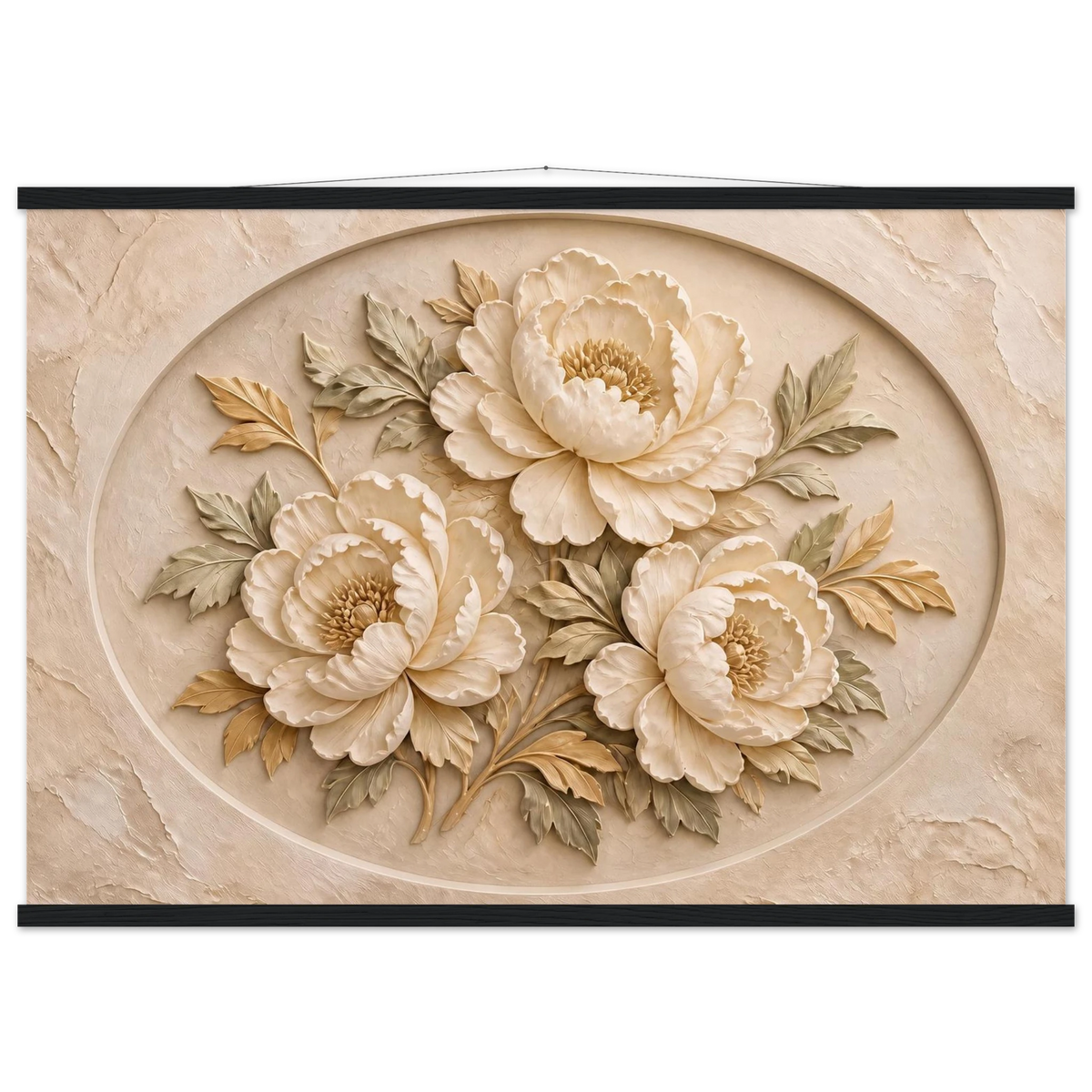 Peonies in Stone: flowers and botanical. Fine art poster by The Light Stays.
