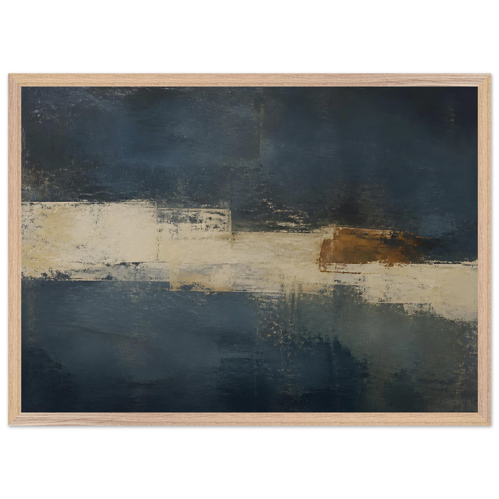 Ivory Crossing: abstract, ivory and serene lines. Museum-quality framed fine art print.