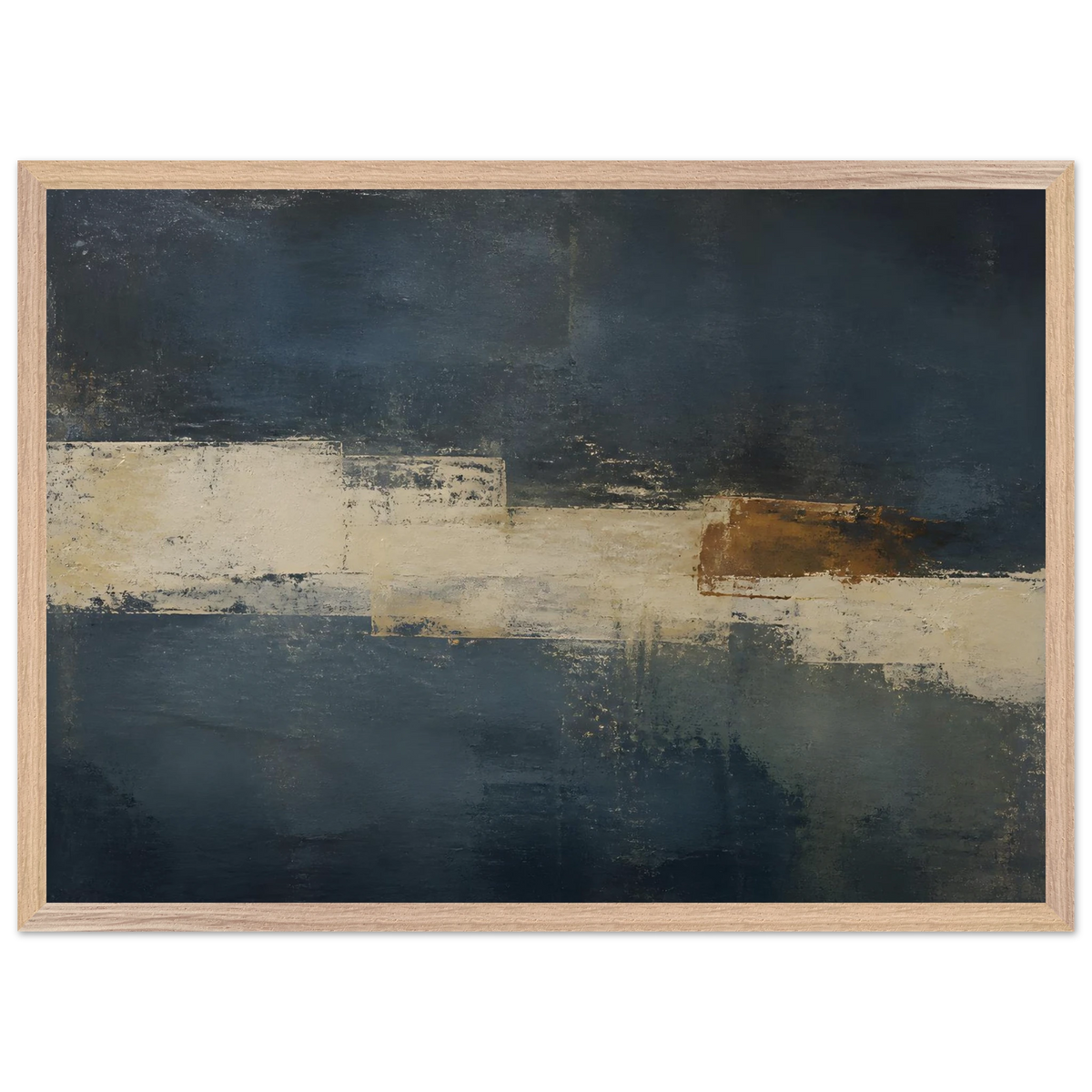 Ivory Crossing: abstract, ivory and serene lines. Museum-quality framed fine art print.