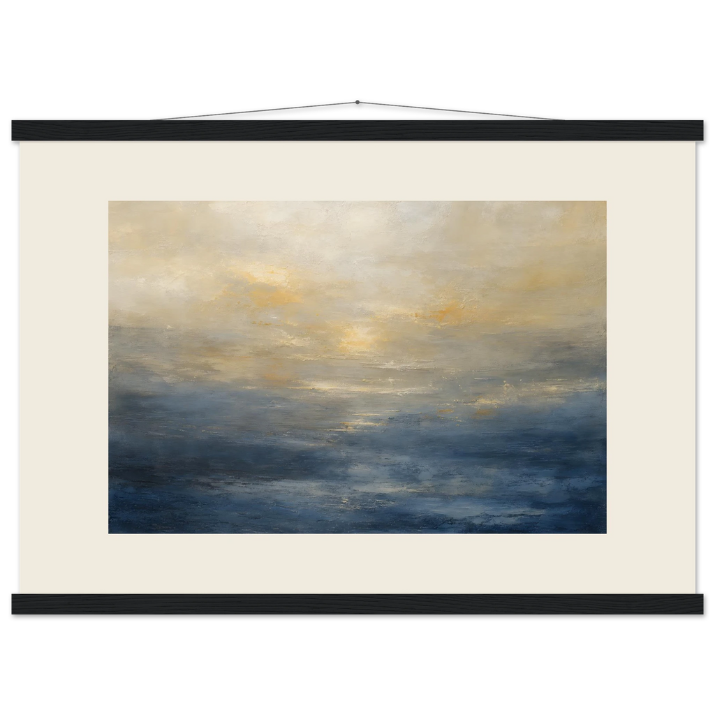 Golden Sea Mist: sea and coastal landscape. Fine art poster by The Light Stays.