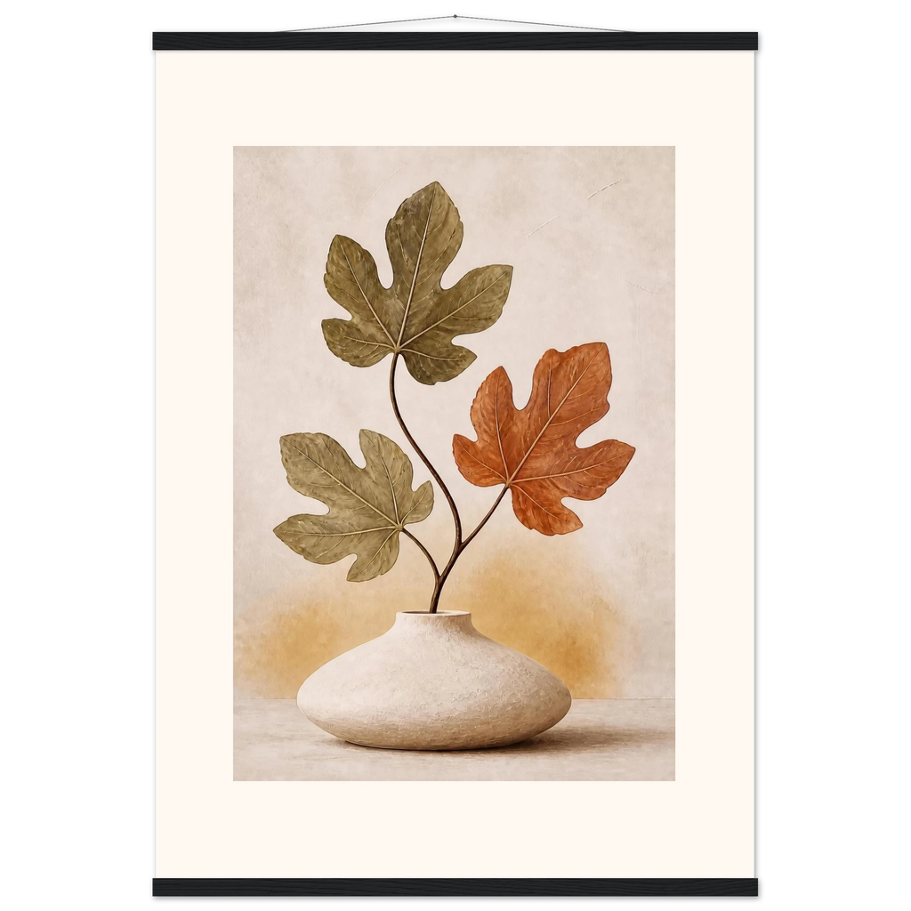 Fig Season, mediterranean and earth tones. Archival fine art poster shown framed.
