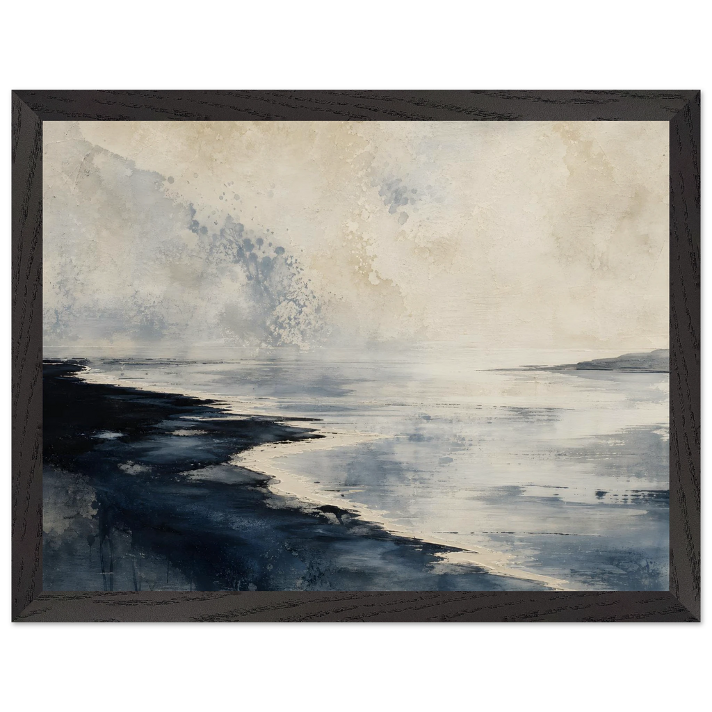 Tidal Ink, sea and coastal landscape. Archival framed fine art print shown framed.