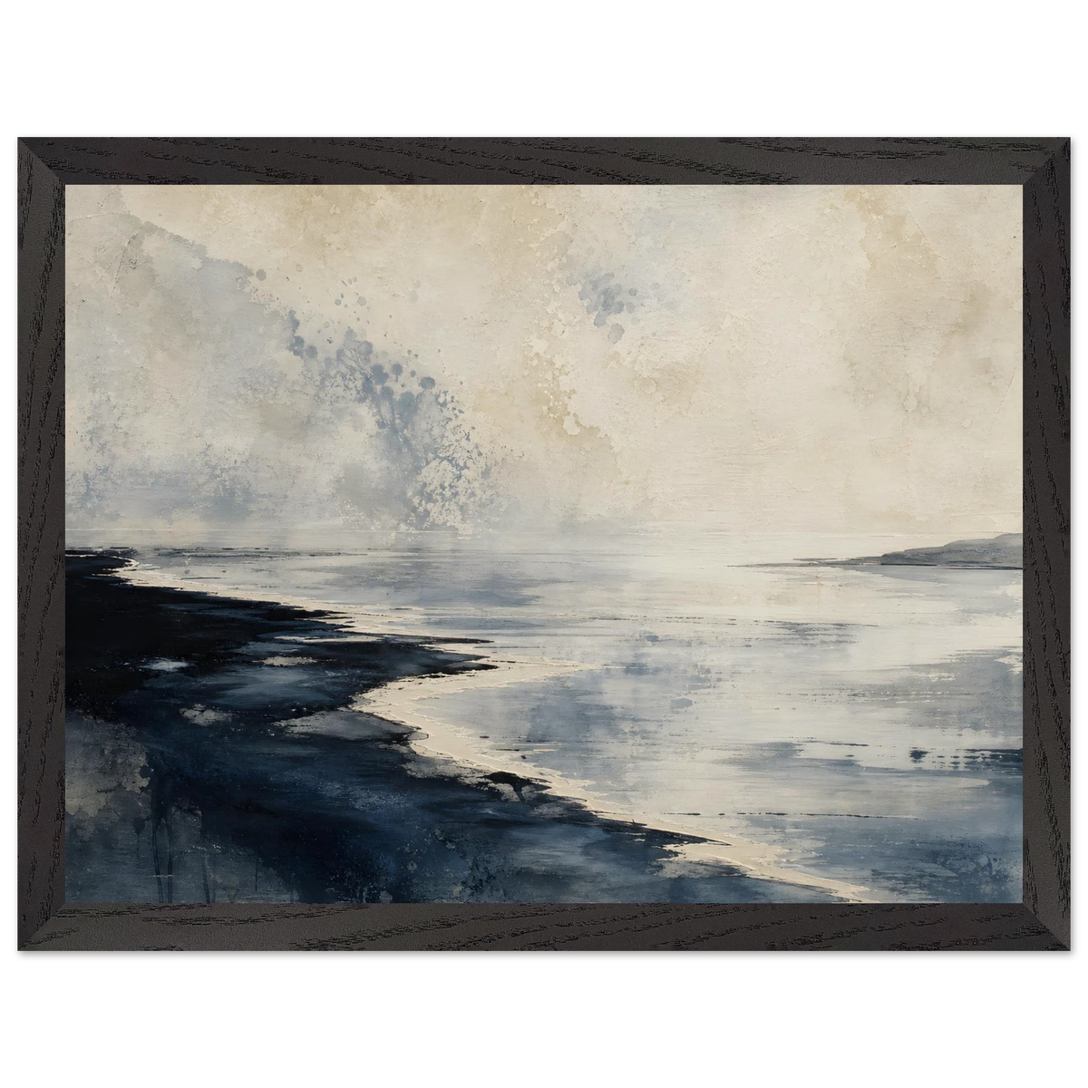 Tidal Ink, sea and coastal landscape. Archival framed fine art print shown framed.