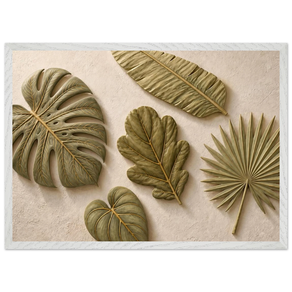 Green Constellation: botanical, green and loose rhythm. Museum-quality framed fine art print.
