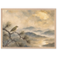 Golden Moon Bird: japanese art and japandi. Framed fine art print, alternate frame and size.