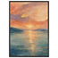 Setouchi Peach Dawn: riviera and japandi. Framed fine art print, alternate frame and size.