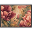 Crimson Peonies: flowers and botanical. Framed fine art print, alternate frame and size.