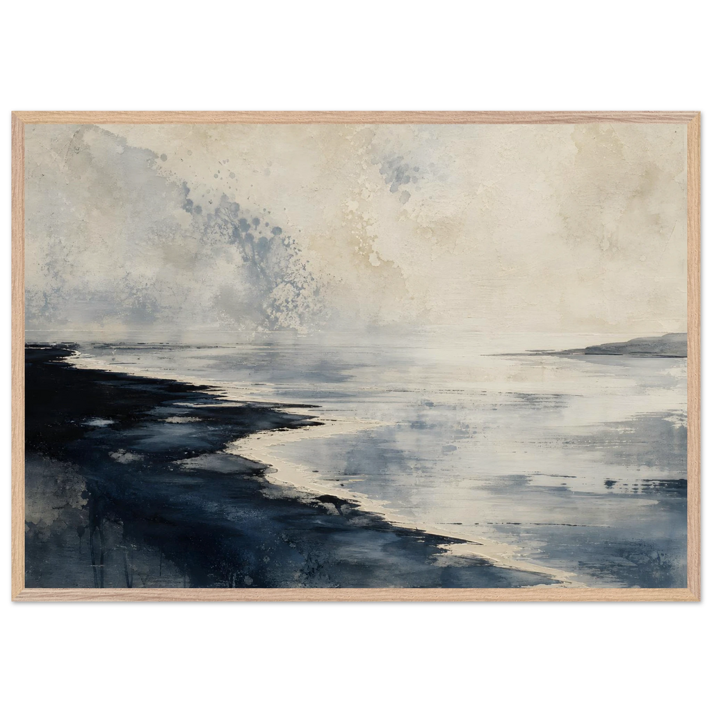 Tidal Ink: sea and coastal landscape. Framed fine art print, alternate frame and size.