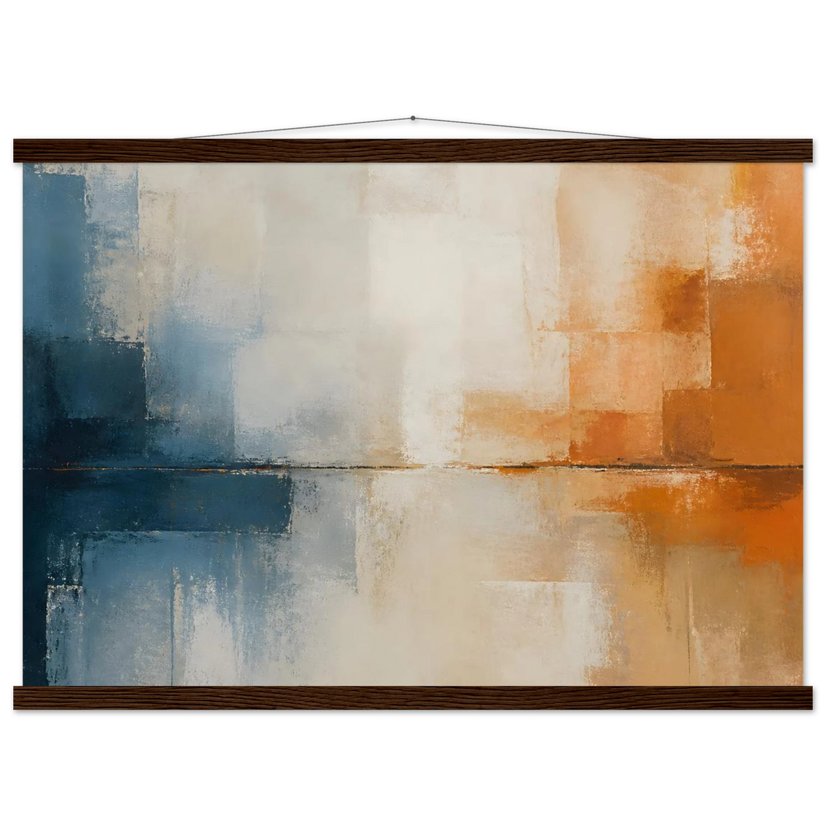 Architectural Rust: abstract, mineral texture and oxidized tones. Fine art poster with wooden hanger by The Light Stays.