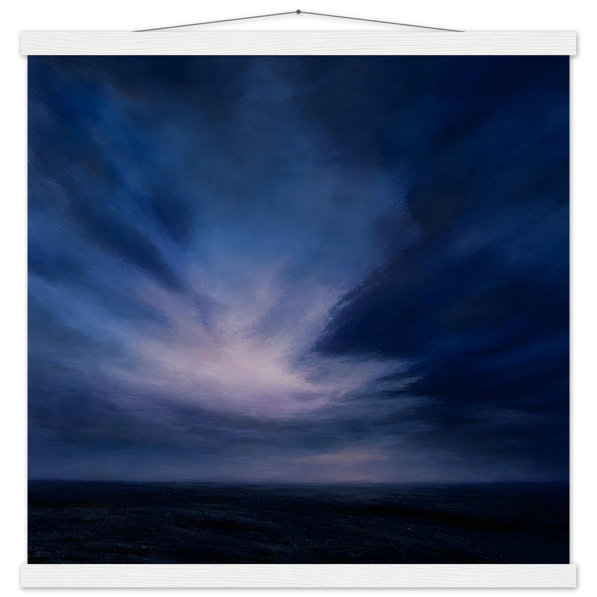 Blue Hour Field: night, horizon and deep blue. Fine art poster by The Light Stays.