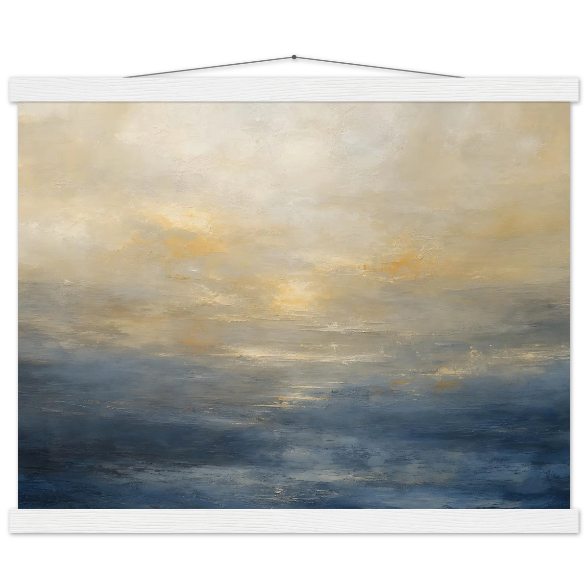 Golden Sea Mist: sea and coastal landscape. Museum-quality fine art poster.