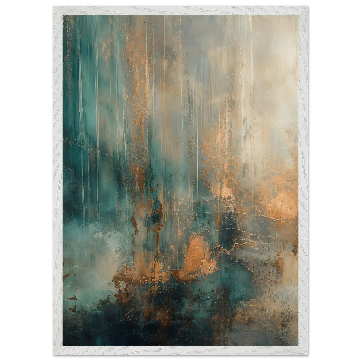 Copper Rain: abstract, texture and metallic tones. Framed fine art print by The Light Stays.