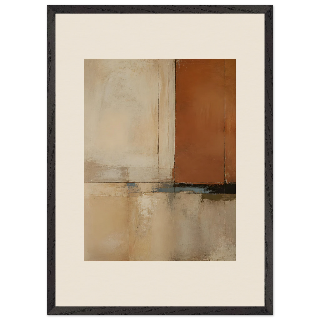 Terracotta Diptych, Panel I of II: two panels, terracotta and cream. Museum-quality framed fine art print.