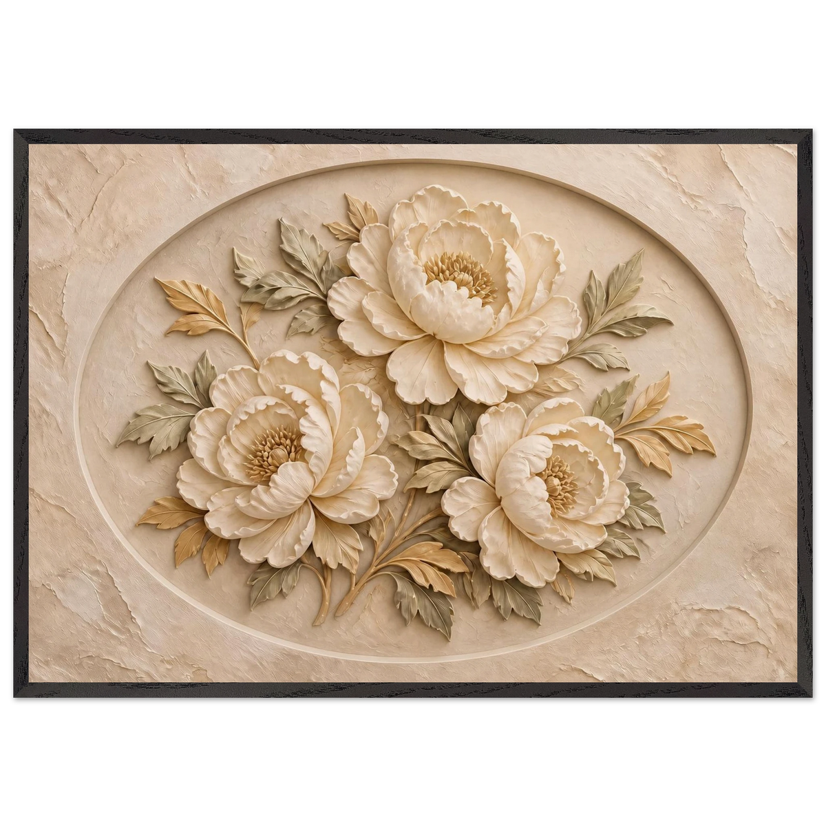 Peonies in Stone: flowers and botanical. Framed fine art print by The Light Stays.