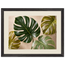 Four Greens: leaves, vivid green and impasto. Framed fine art print.