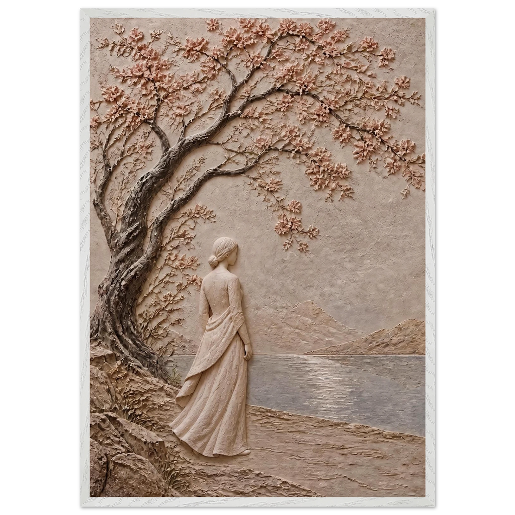 Spring Walk, petra and flora. Archival framed fine art print shown framed.