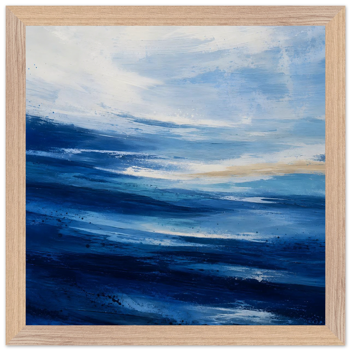 Atlantic Blue: coastline, ocean and texture. Framed fine art print by The Light Stays.