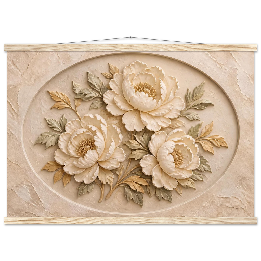 Peonies in Stone: flowers and botanical. Fine art poster by The Light Stays.