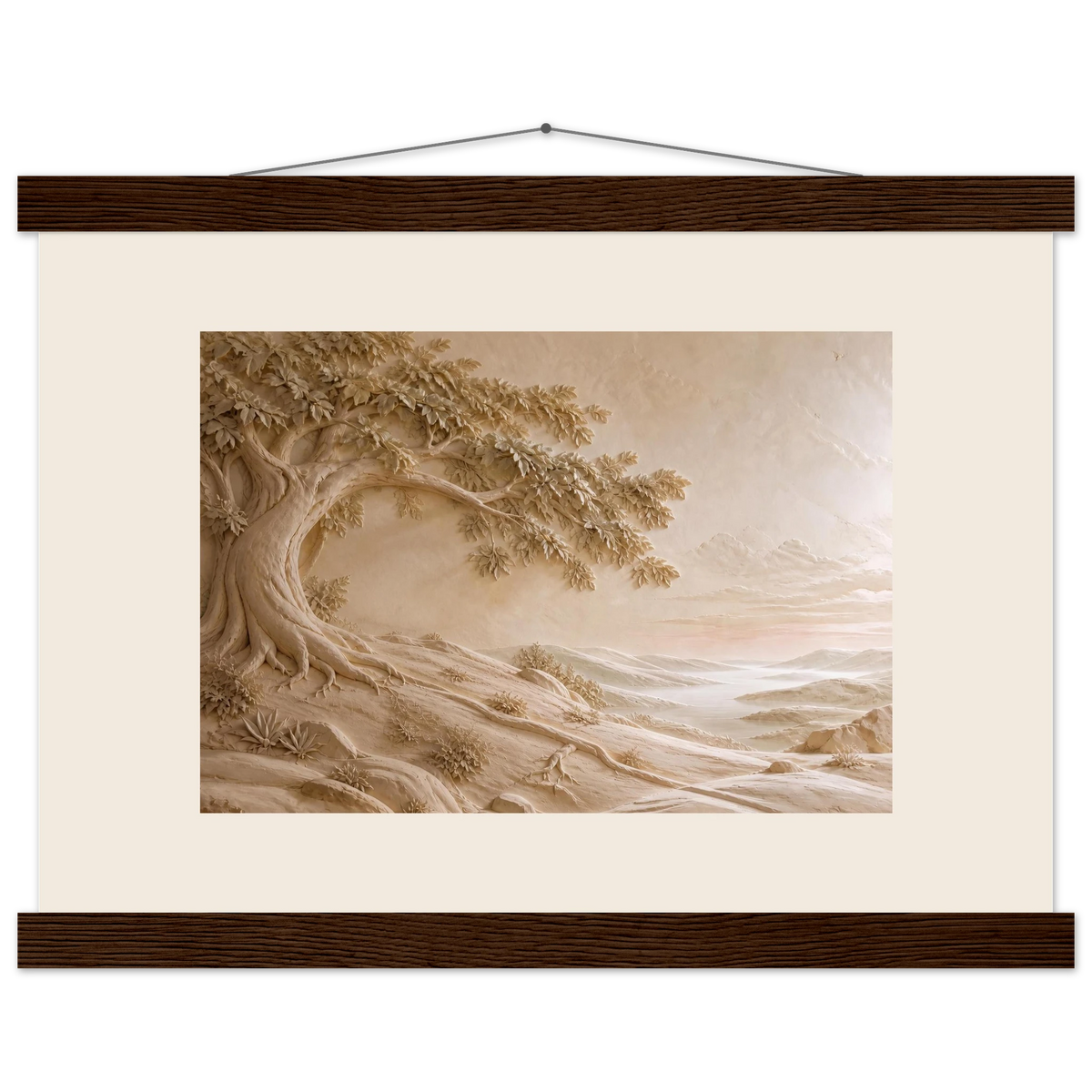 Sandstone Dawn, lumen and siena. Archival fine art poster shown framed.