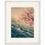 Blossom Tide, japanese art, cherry blossom and wave. Archival framed fine art print shown framed.
