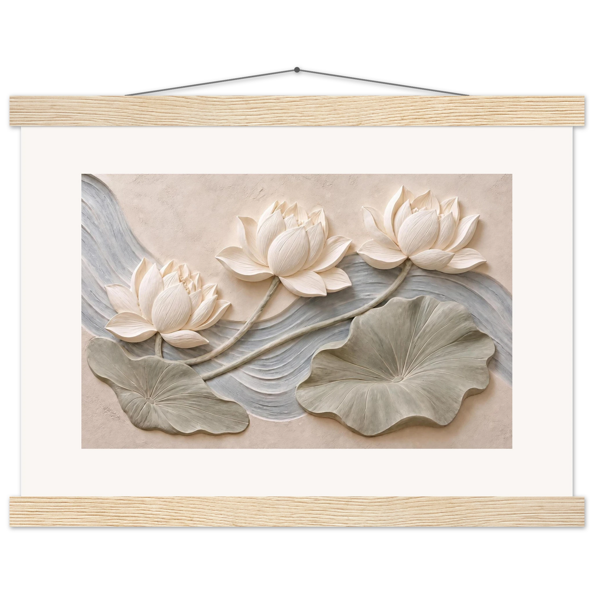 Lotus Current: flowers and botanical. Fine art poster.
