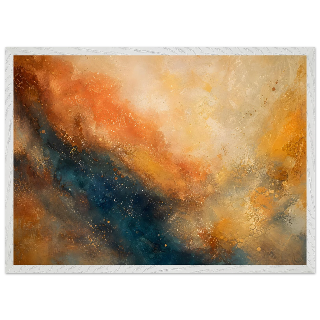 Blue Hour Field: night, horizon and deep blue. Museum-quality framed fine art print.