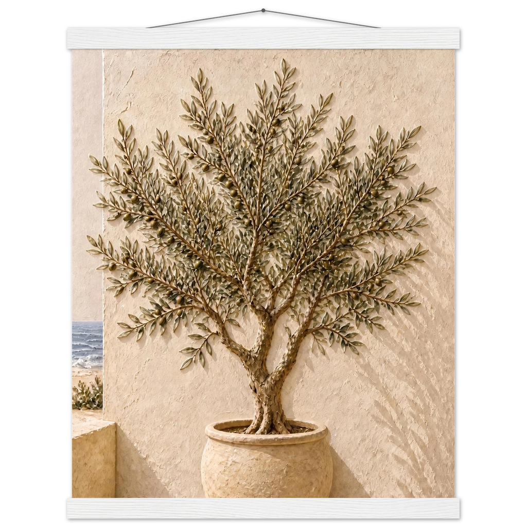 Olive Terrace: landscape and sun. Fine art poster by The Light Stays.