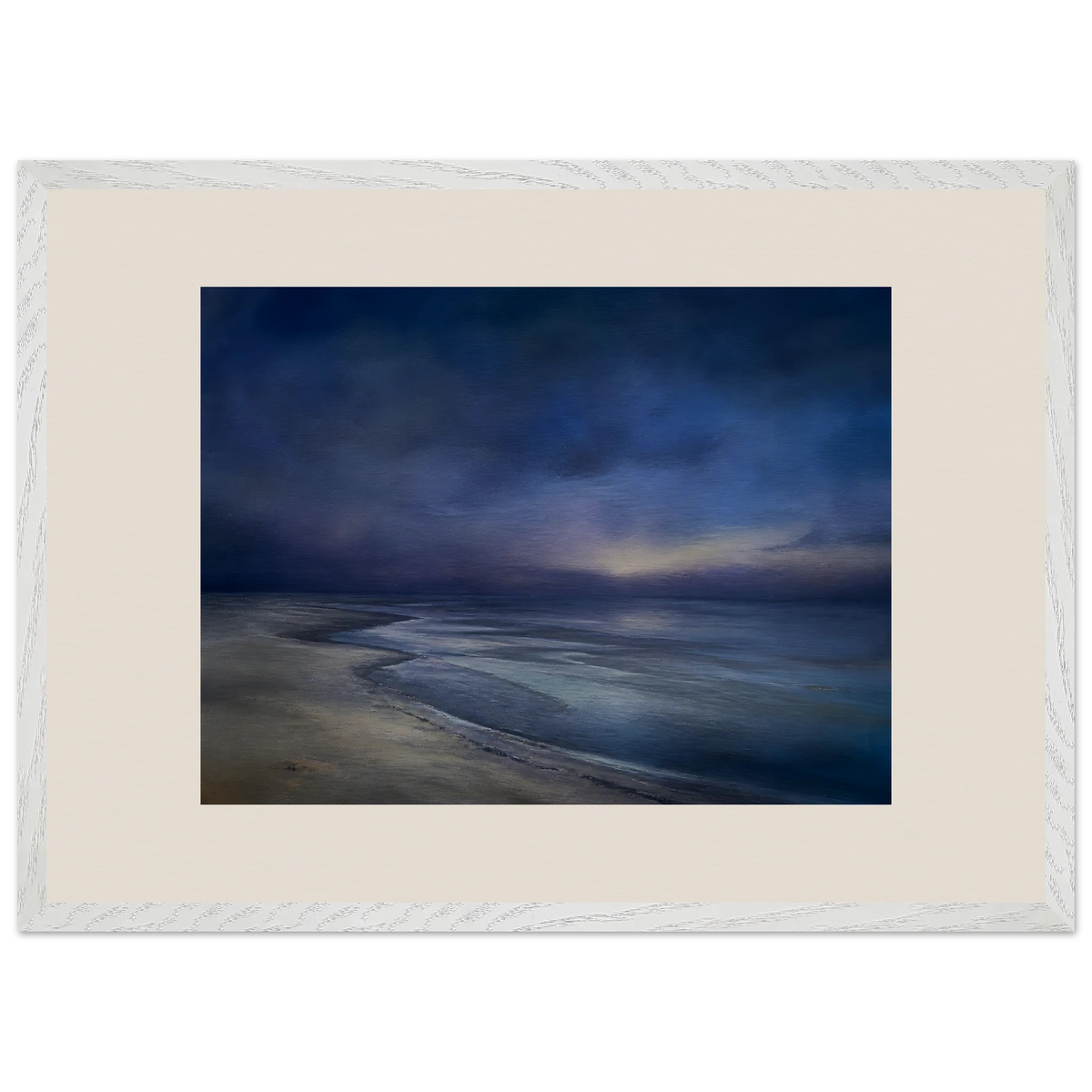 Blue Hour Shore: sea and coastal landscape. Museum-quality framed fine art print.