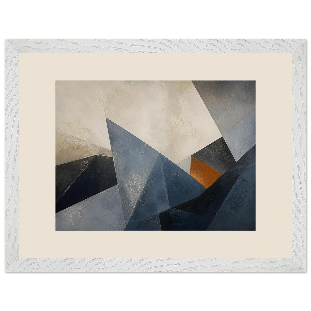 Slate Folds: abstract, mineral blue and texture. Framed fine art print by The Light Stays.
