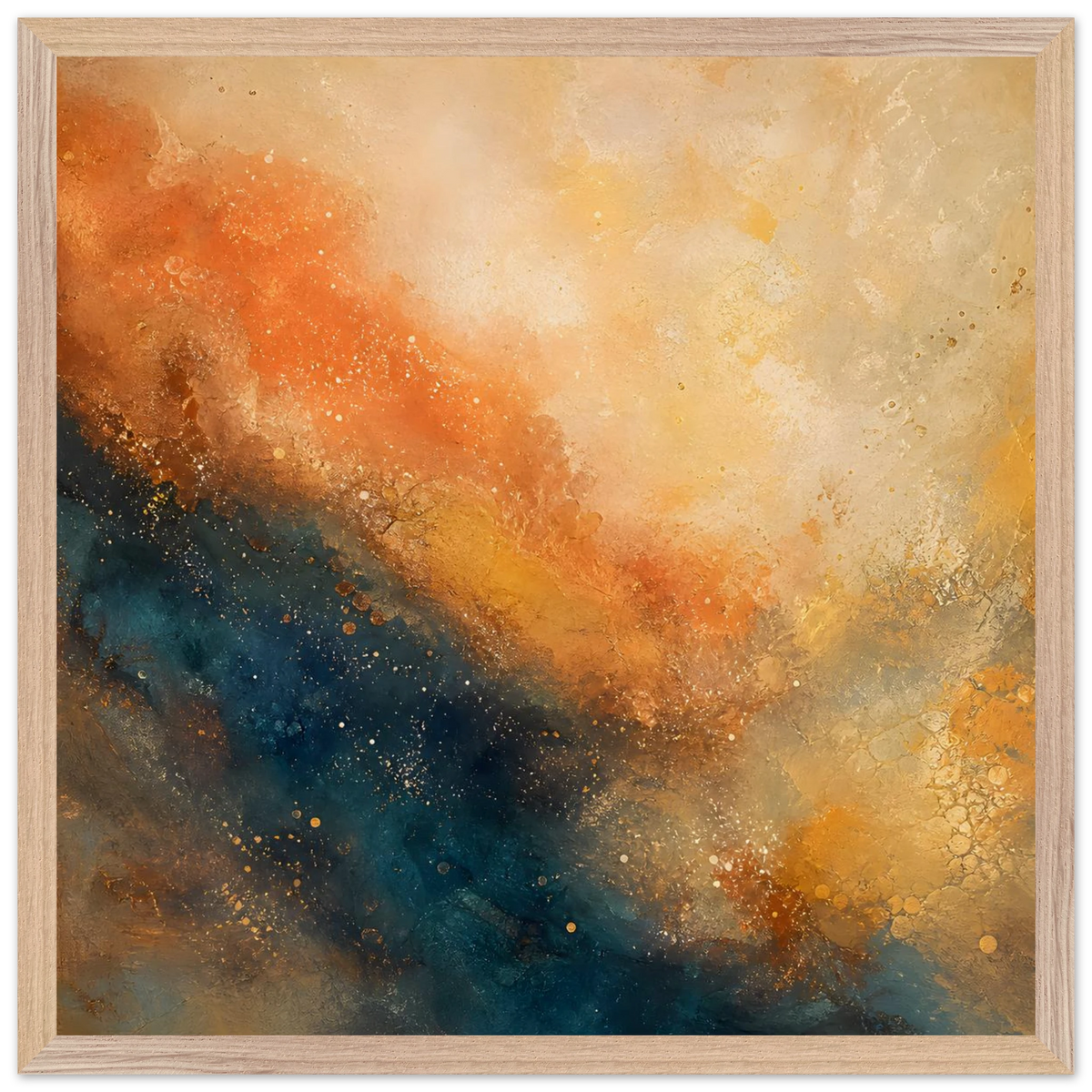 Blue Hour Field: night, horizon and deep blue. Framed fine art print, alternate frame and size.