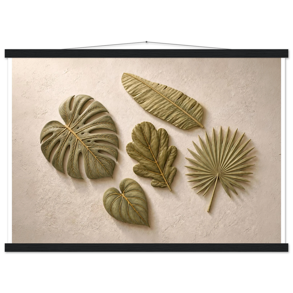 Green Constellation: botanical, green and loose rhythm. Museum-quality fine art poster.