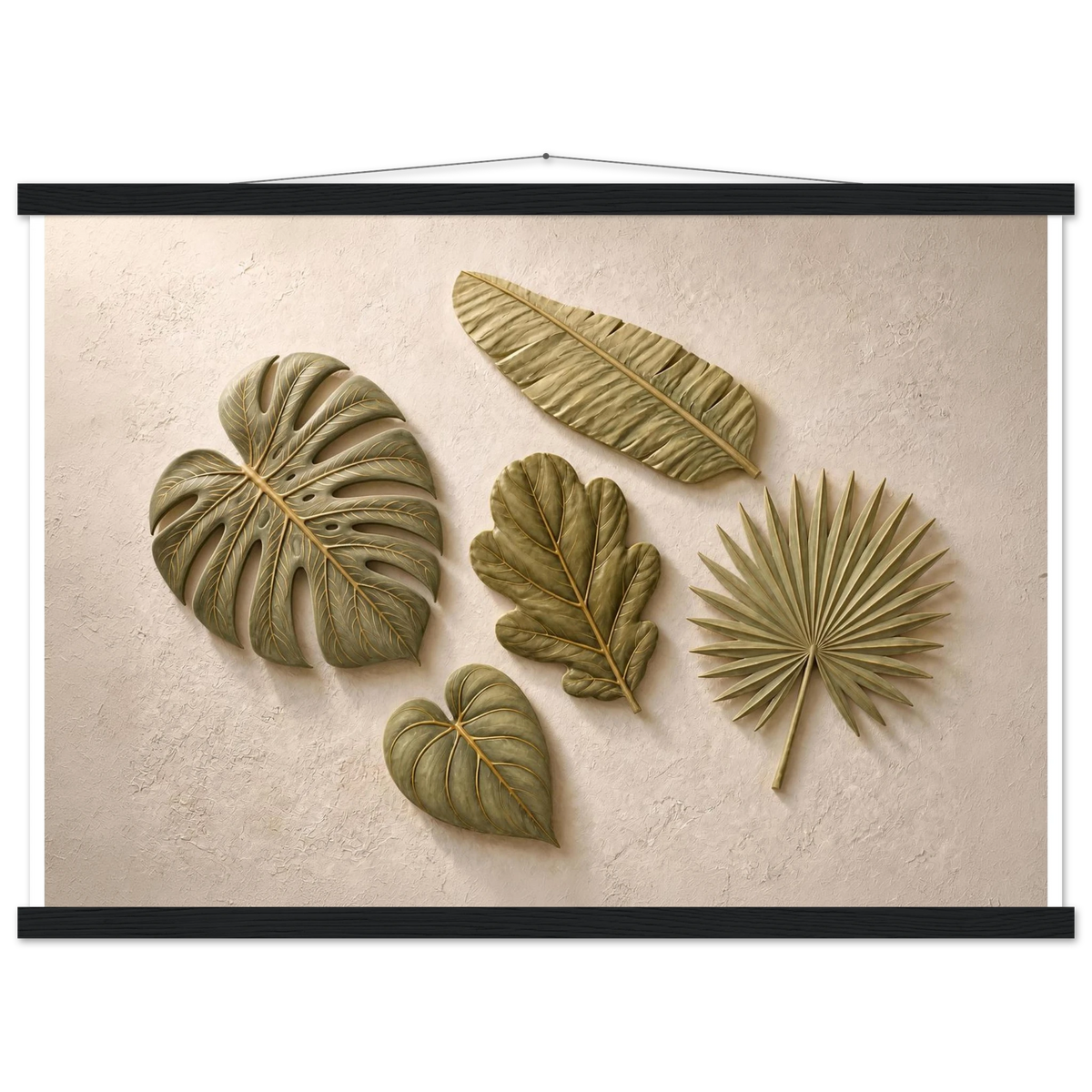 Green Constellation: botanical, green and loose rhythm. Museum-quality fine art poster.