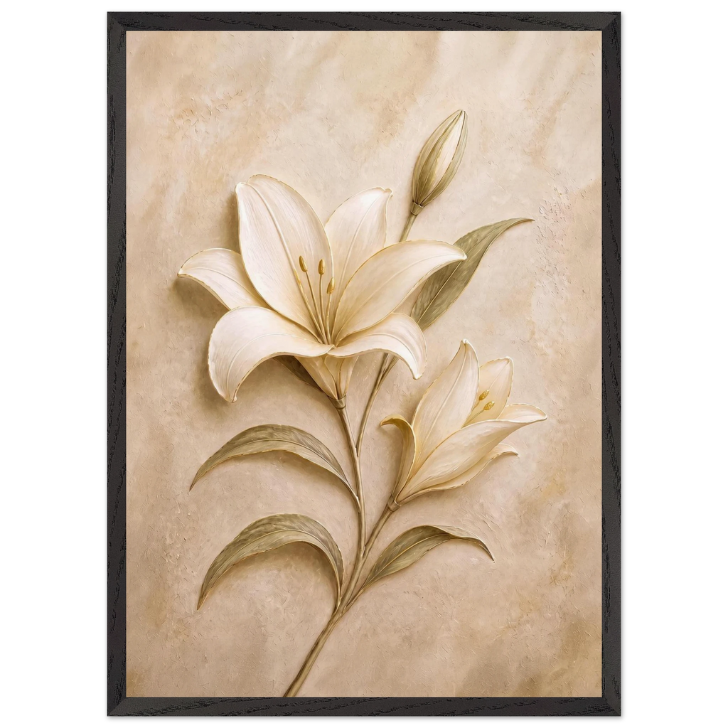 Alabaster Lily: flowers and botanical. Framed fine art print by The Light Stays.