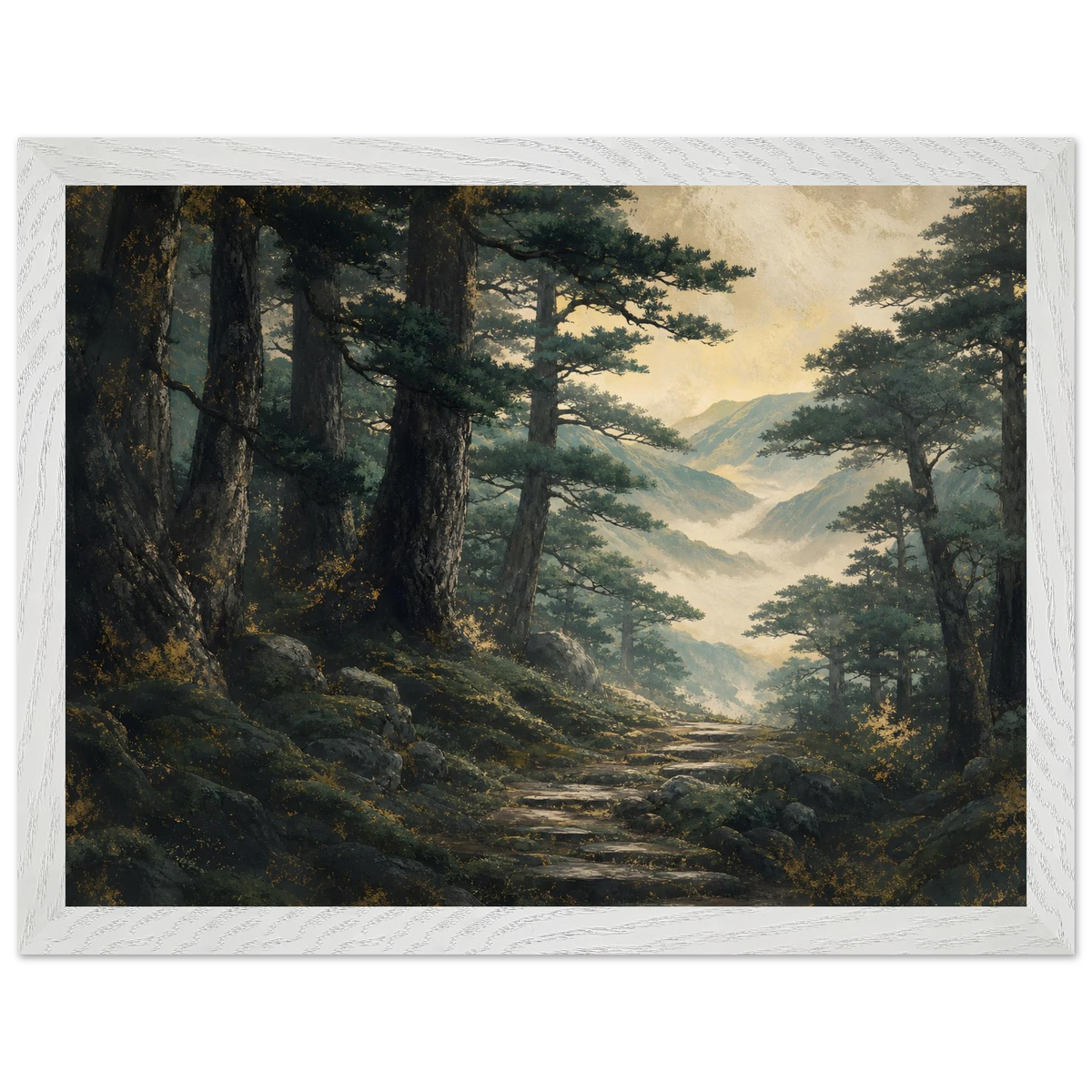 Cypress Passage: japanese art and japandi. Museum-quality framed fine art print.