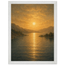 Quadro emoldurado Reflexo Dourado, lago e montanhas sob luz dourada