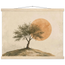 Pôster Olive Noon com suporte de madeira, oliveira diante de grande sol âmbar