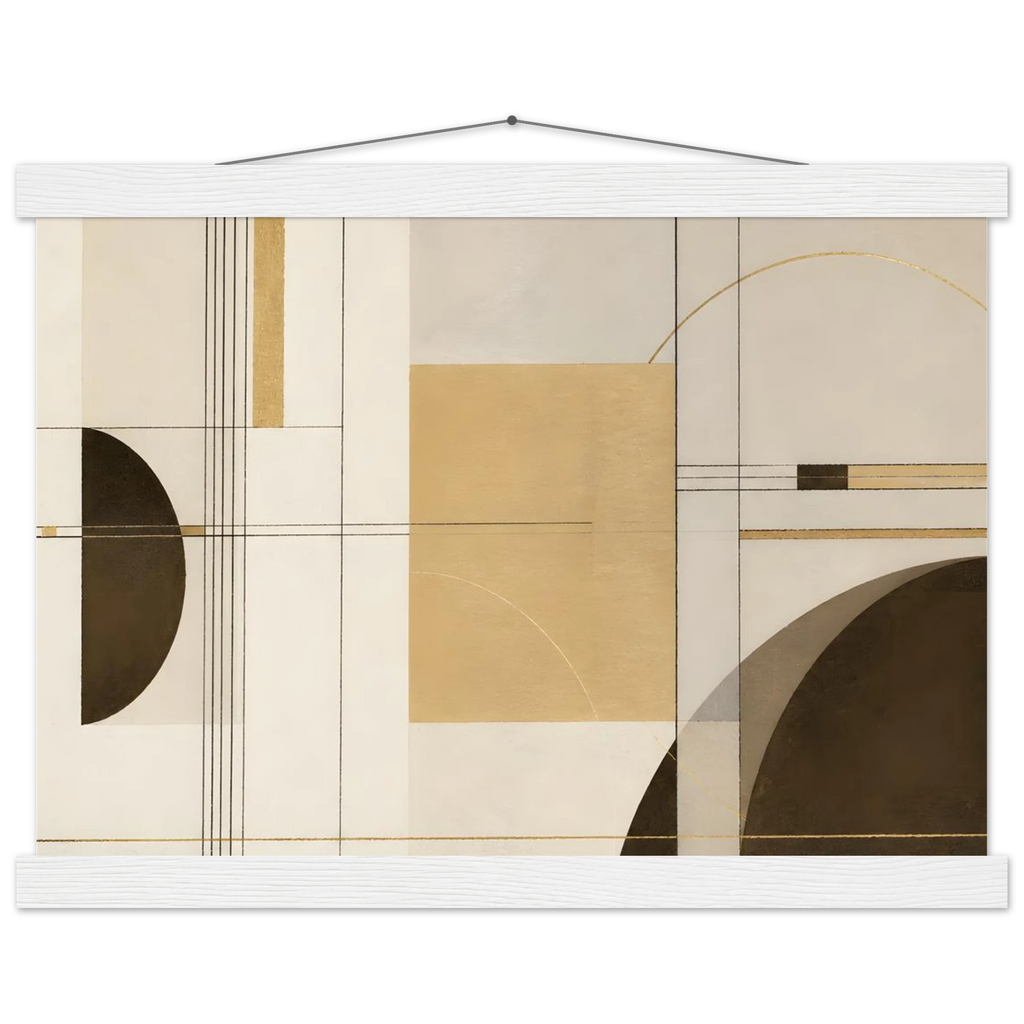 Lines of Sand: geometric abstract, neutral tones and texture. Museum-quality fine art poster.