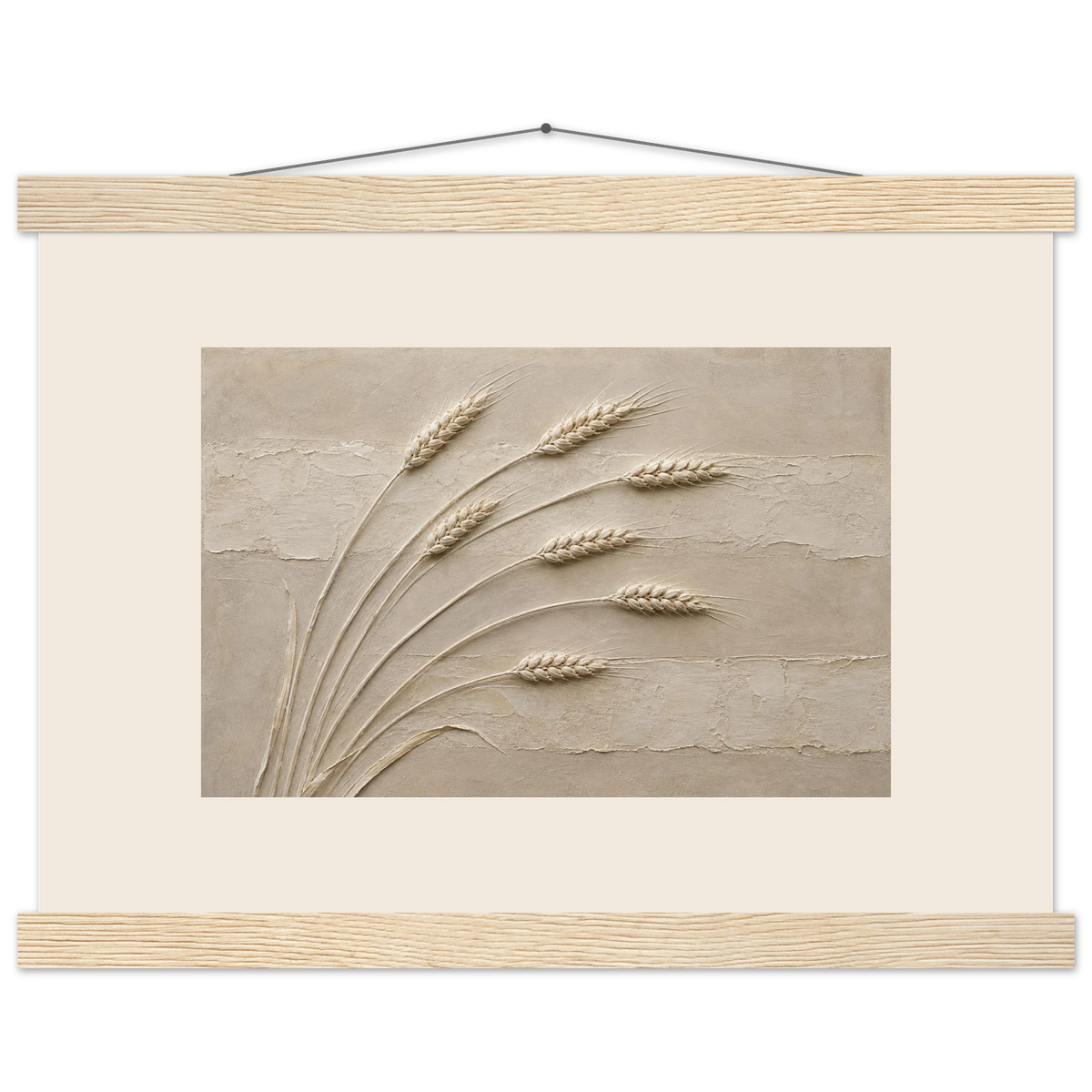 Wheat in Relief: faith, texture and botanical. Museum-quality fine art poster.