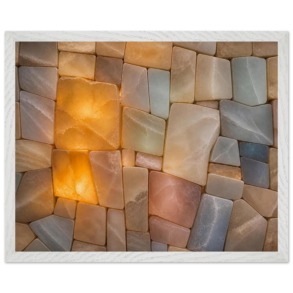 Stonelight, lumen and aura. Archival framed fine art print shown framed.