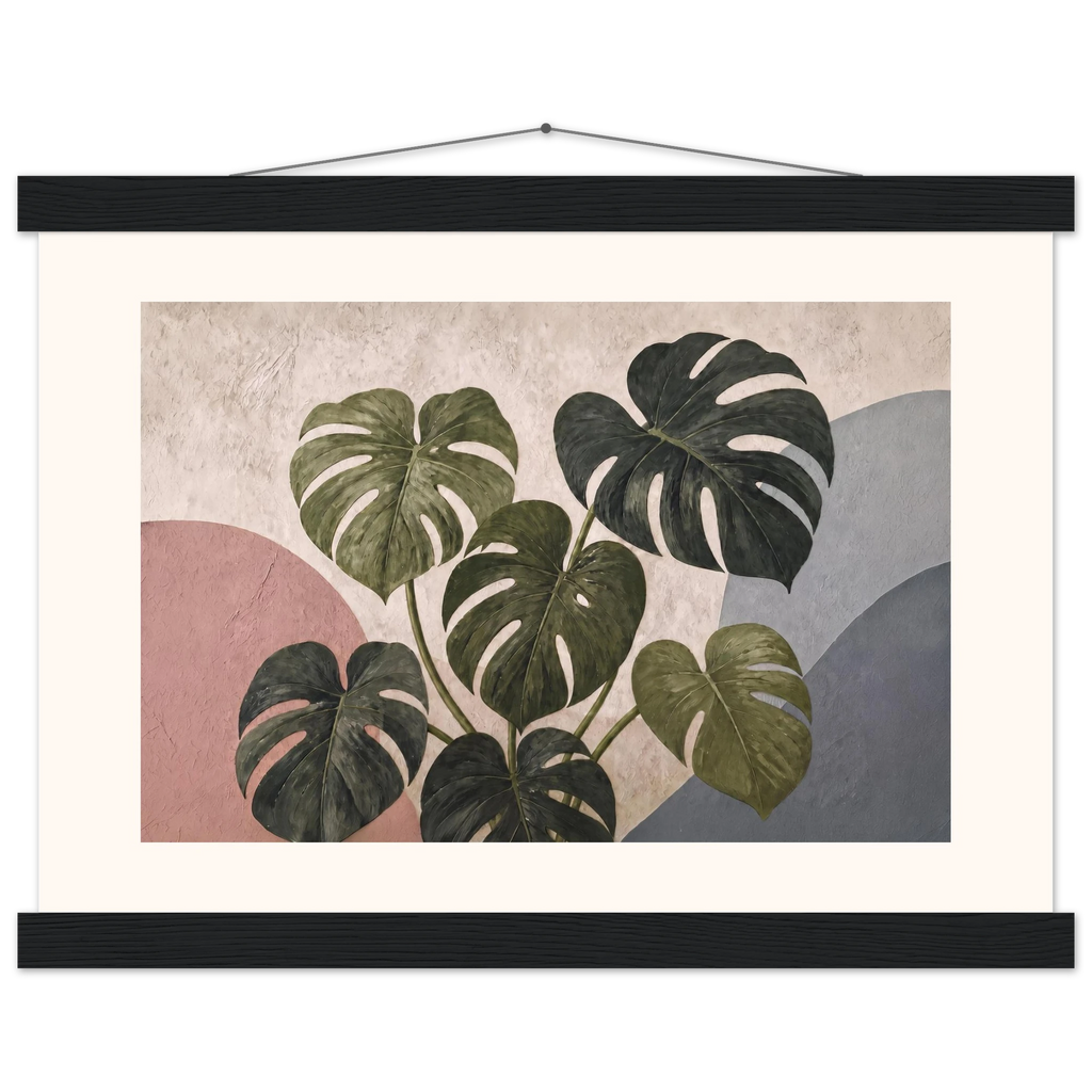 Monstera Sun: botanical and nature. Fine art poster, alternate frame and size.