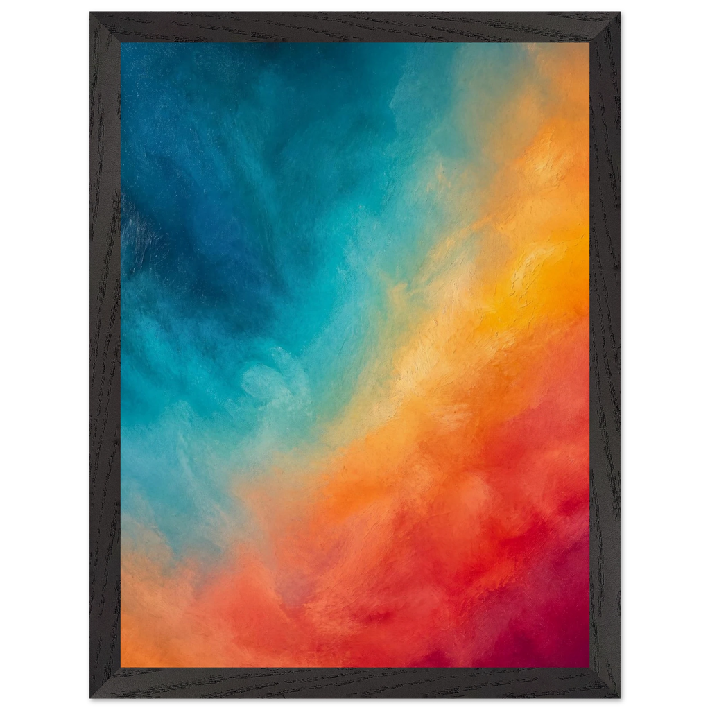 Teal and Orange: gradient, sea and dusk. Framed fine art print by The Light Stays.