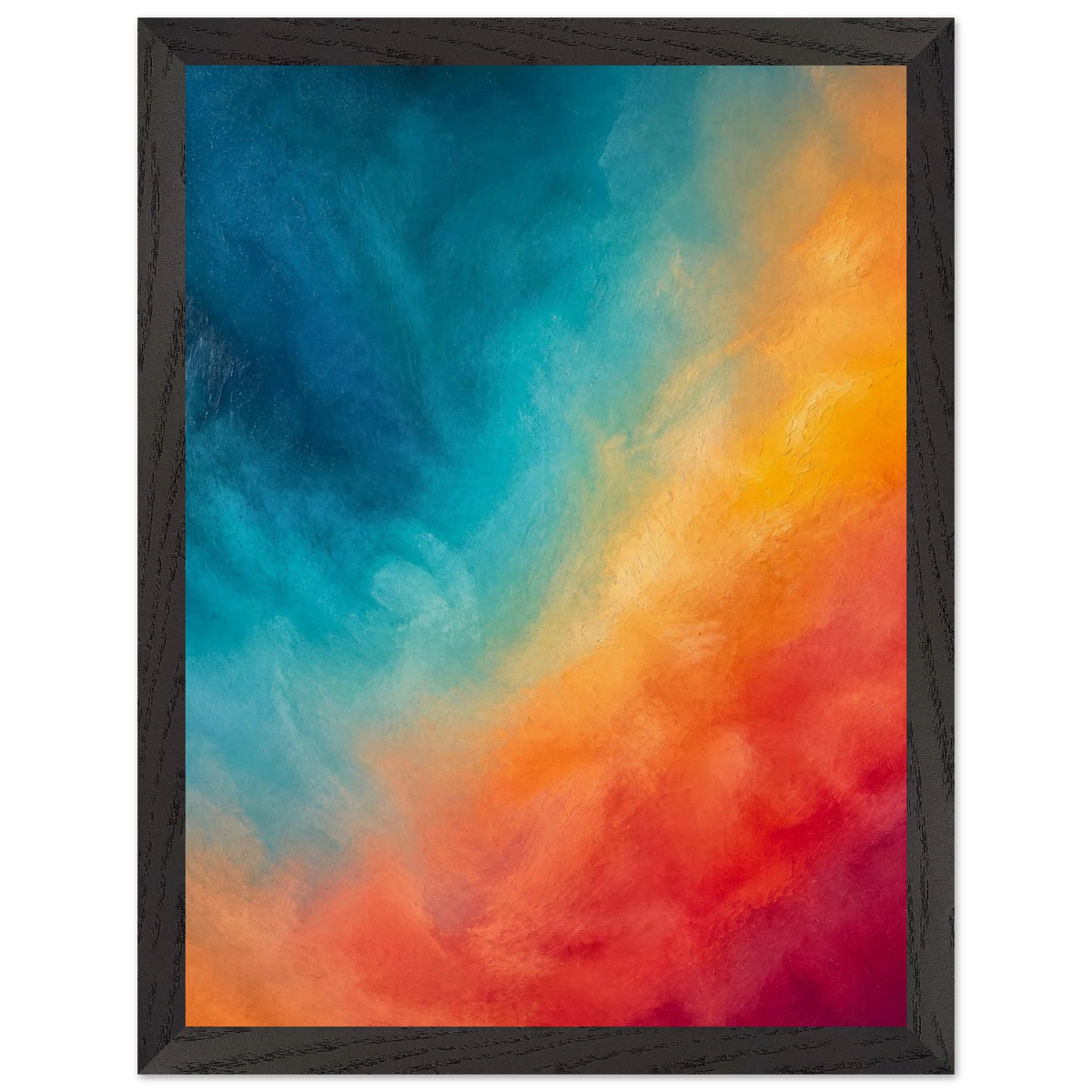 Teal and Orange: gradient, sea and dusk. Framed fine art print by The Light Stays.