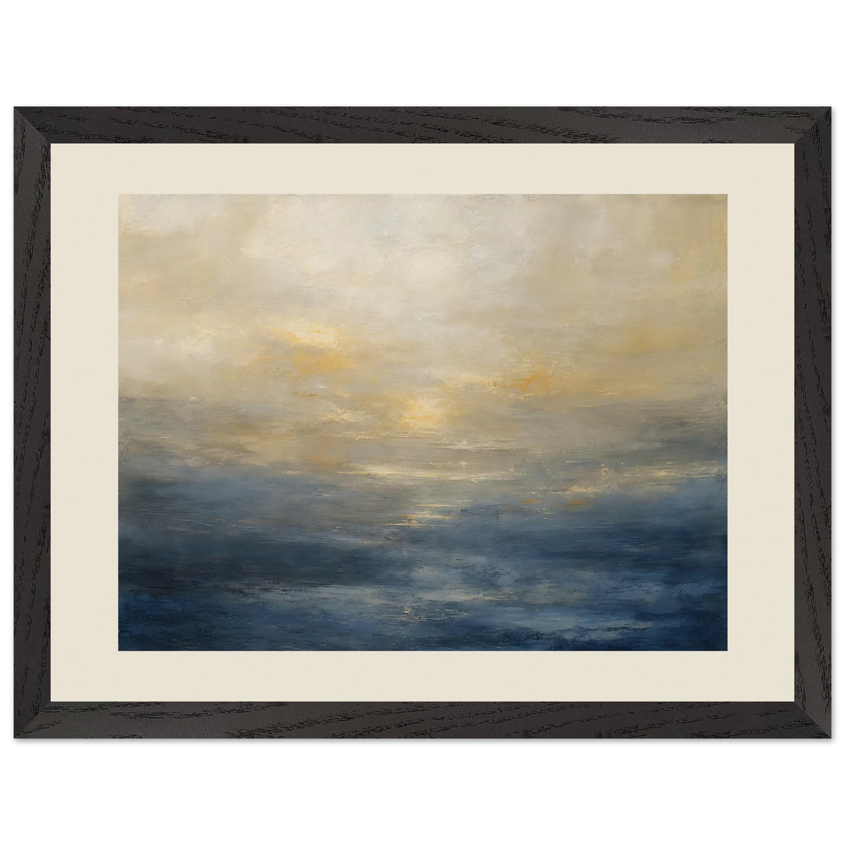 Golden Sea Mist: sea and coastal landscape. Framed fine art print.