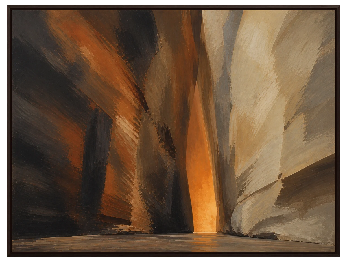 Passage of Light in a espresso floating frame