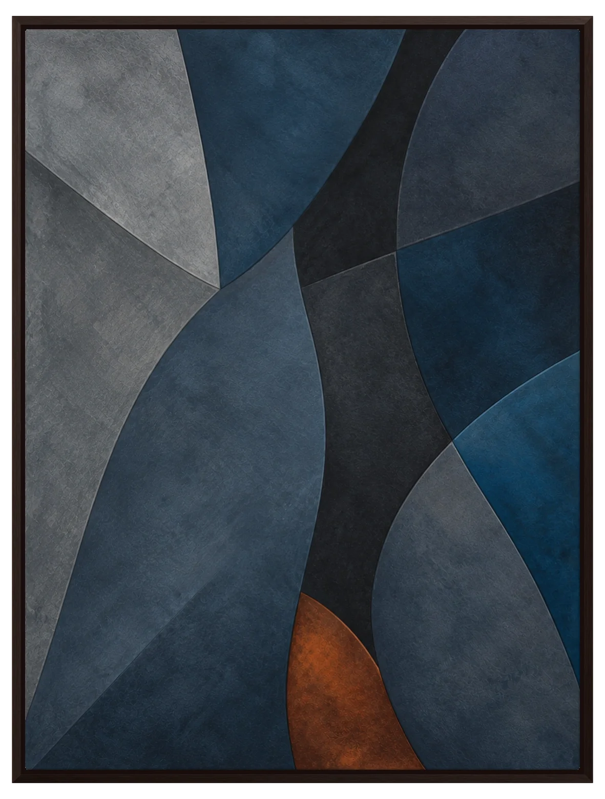 The Blue Interval in a espresso floating frame